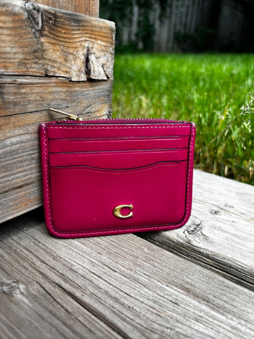 Coach Hot Pink Zip Card Case / Coin Purse 💗✨
